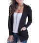 Women's Open Front Casual Long Sleeve Knit Classic Sweaters Cardigan with Pockets